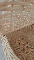 Double-Lid Wicker Picnic Basket