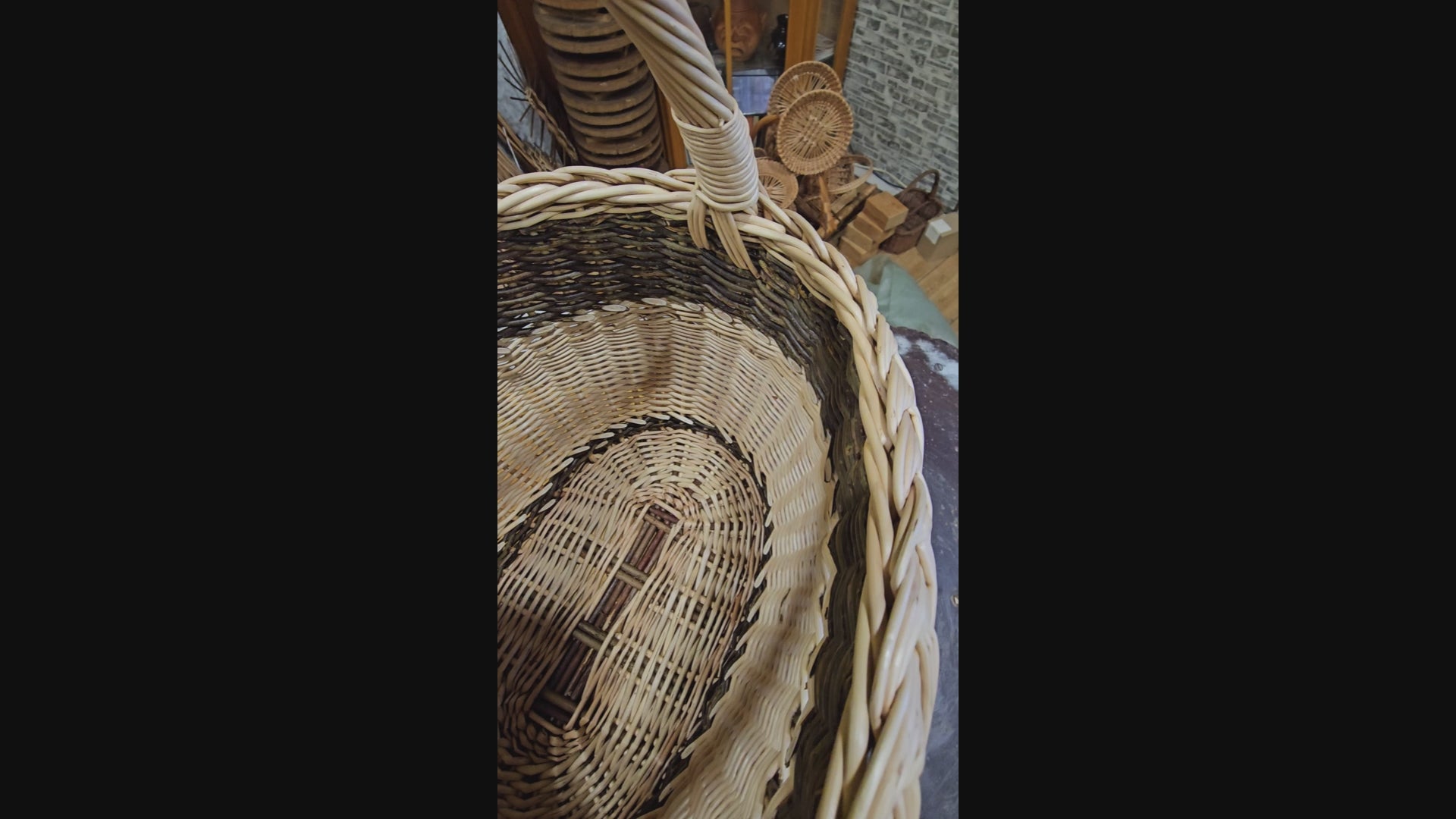 Knitting Basket with Handle