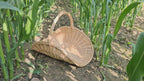 Large Wicker Flower Basket with Woven Base