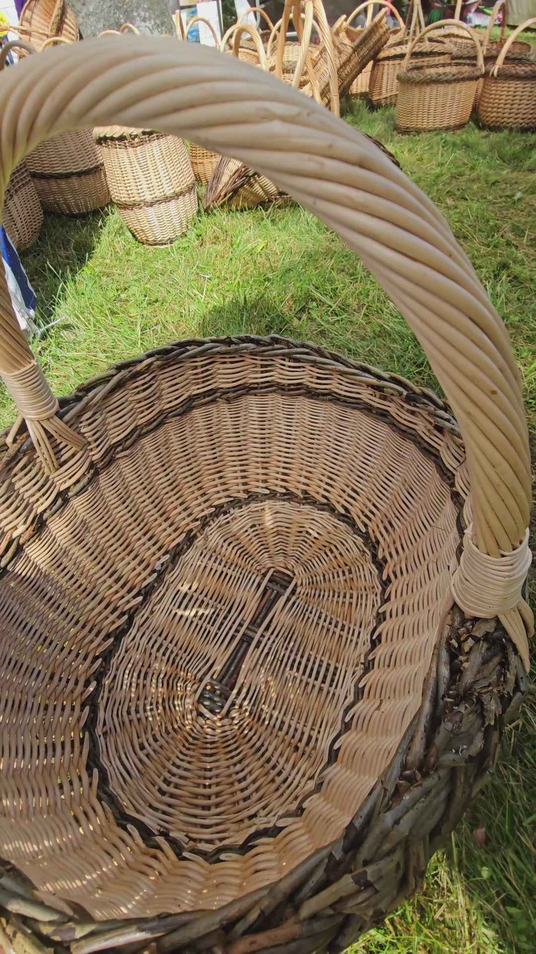 Wicker Oval Basket with Braided Rim
