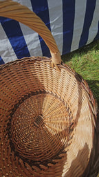 Oval Wicker Mushroom Basket with Braided Rim
