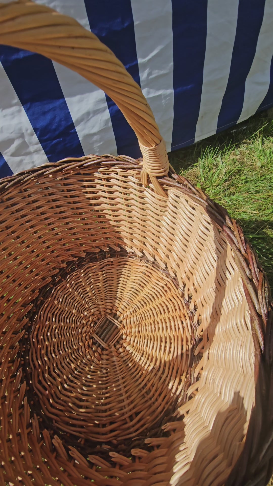 Oval Wicker Mushroom Basket with Braided Rim
