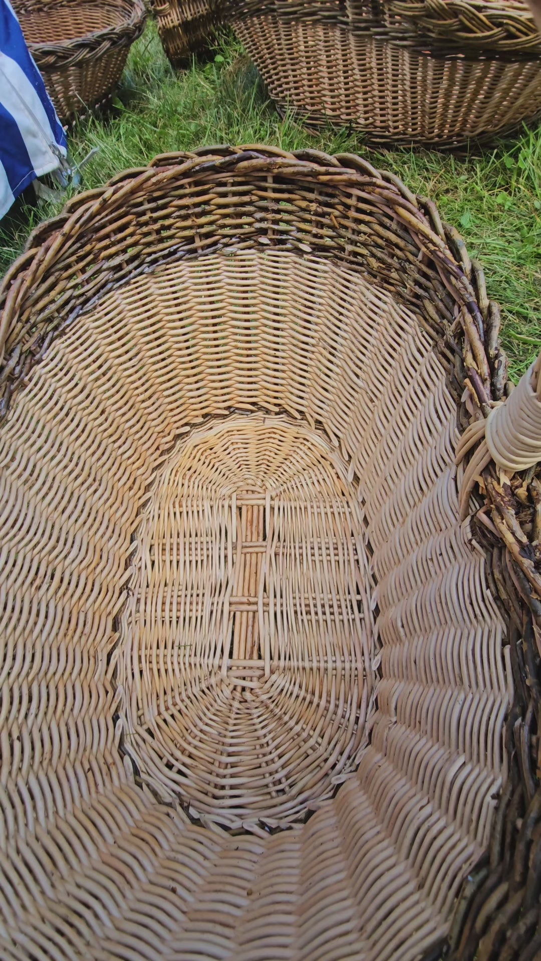 Wicker Oval Basket with Rustic Dark Rim