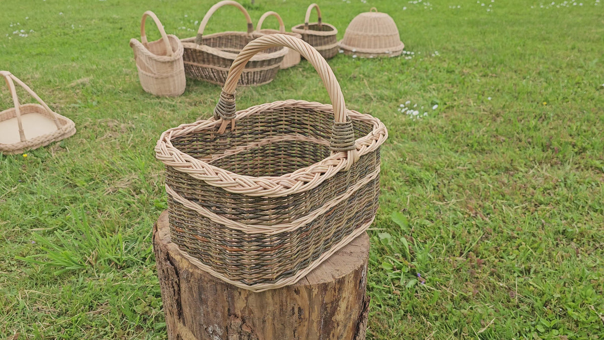 Rectangular Wicker Picnic Basket with Handle