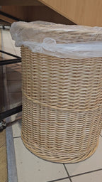 Wicker trash bin 045r
