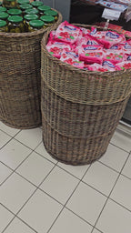 Tall Wicker Shop Display Basket