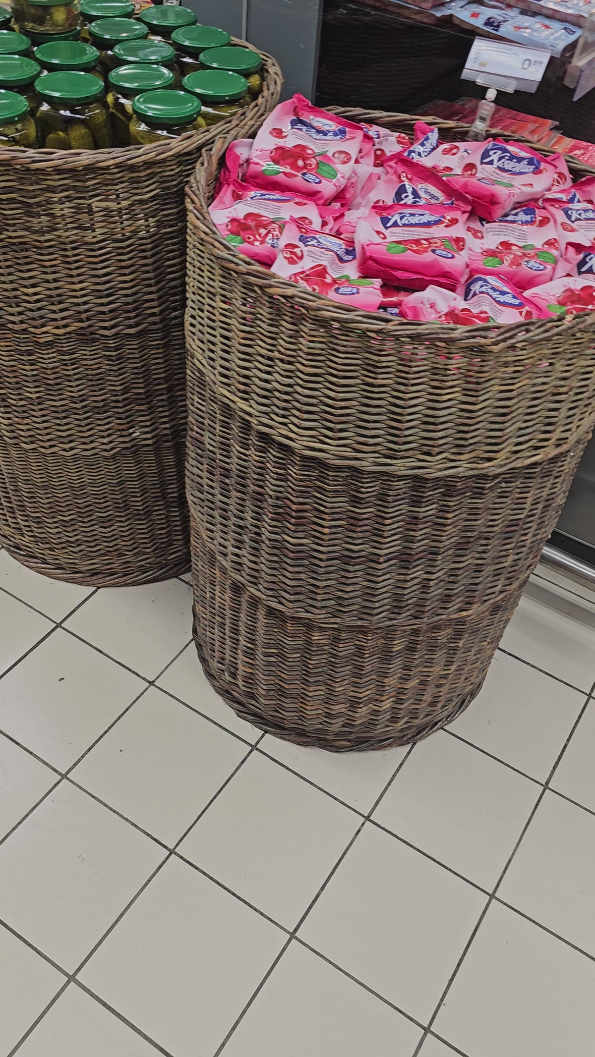 Tall Wicker Shop Display Basket