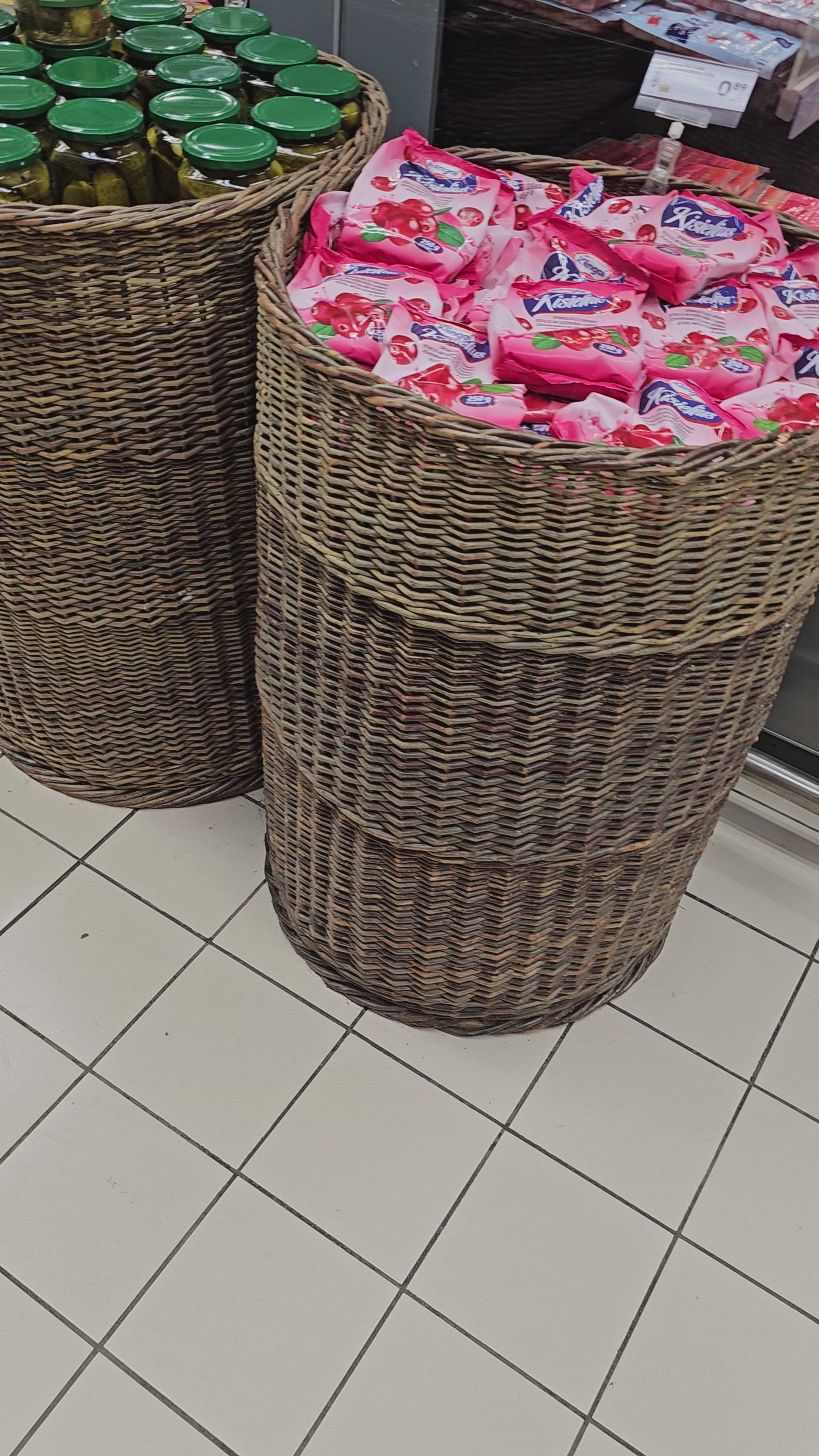 Tall Wicker Shop Display Basket