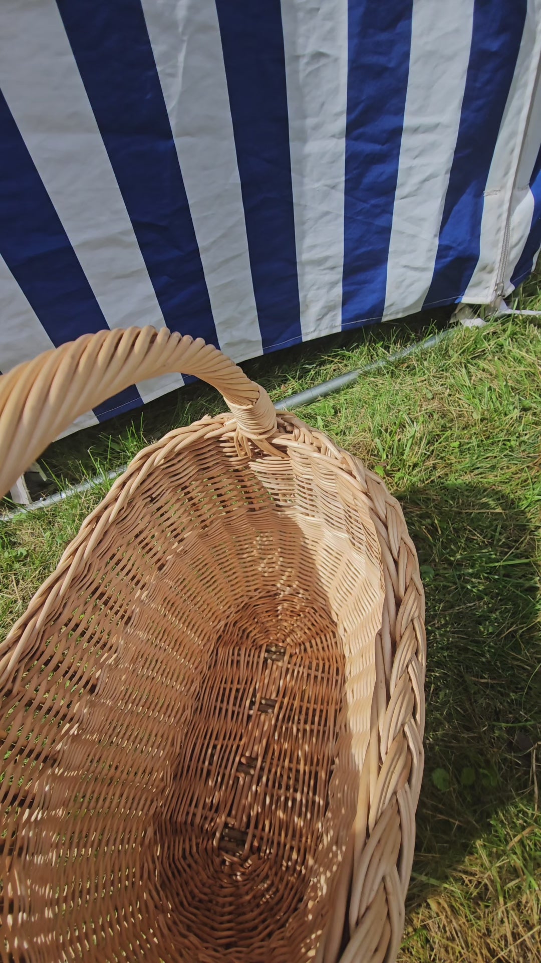 Wicker Basket with Braided Rim
