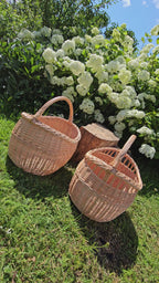 Large Round Wicker Storage Basket with Handle