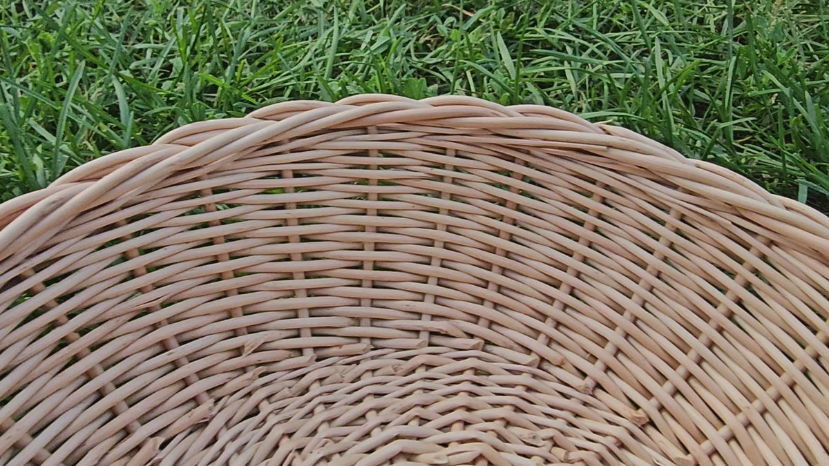 Shallow Round Wicker Bowl