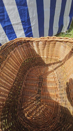 Wicker Mushroom Basket with Thick Braided Edge