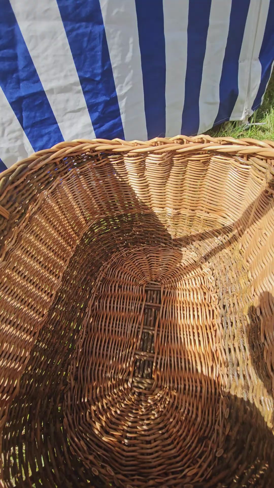 Wicker Mushroom Basket with Thick Braided Edge
