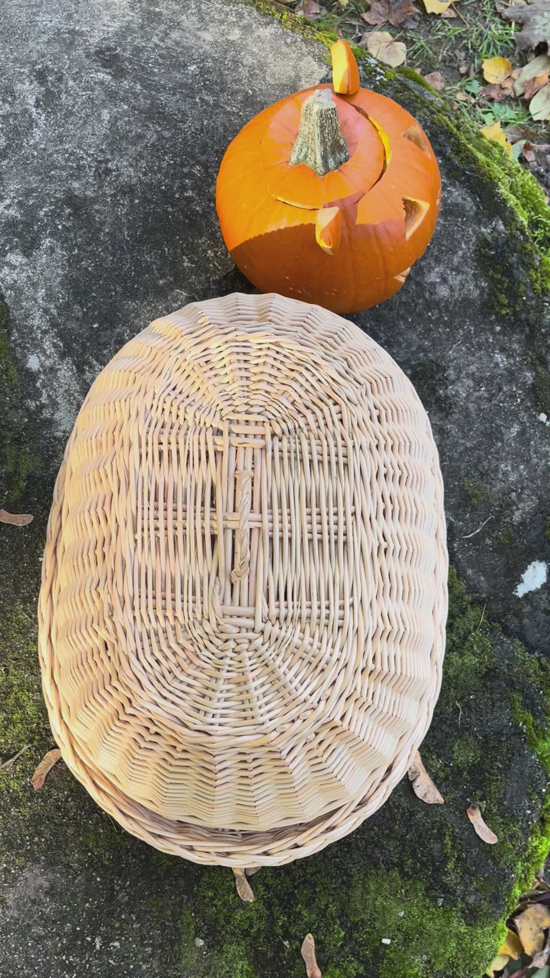 Handwoven Wicker Tray with Dome Lid