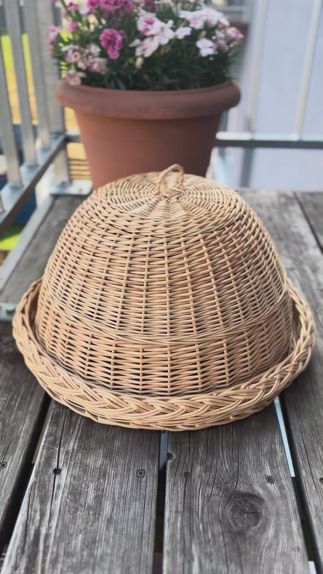 Wicker Food Cover with Tray