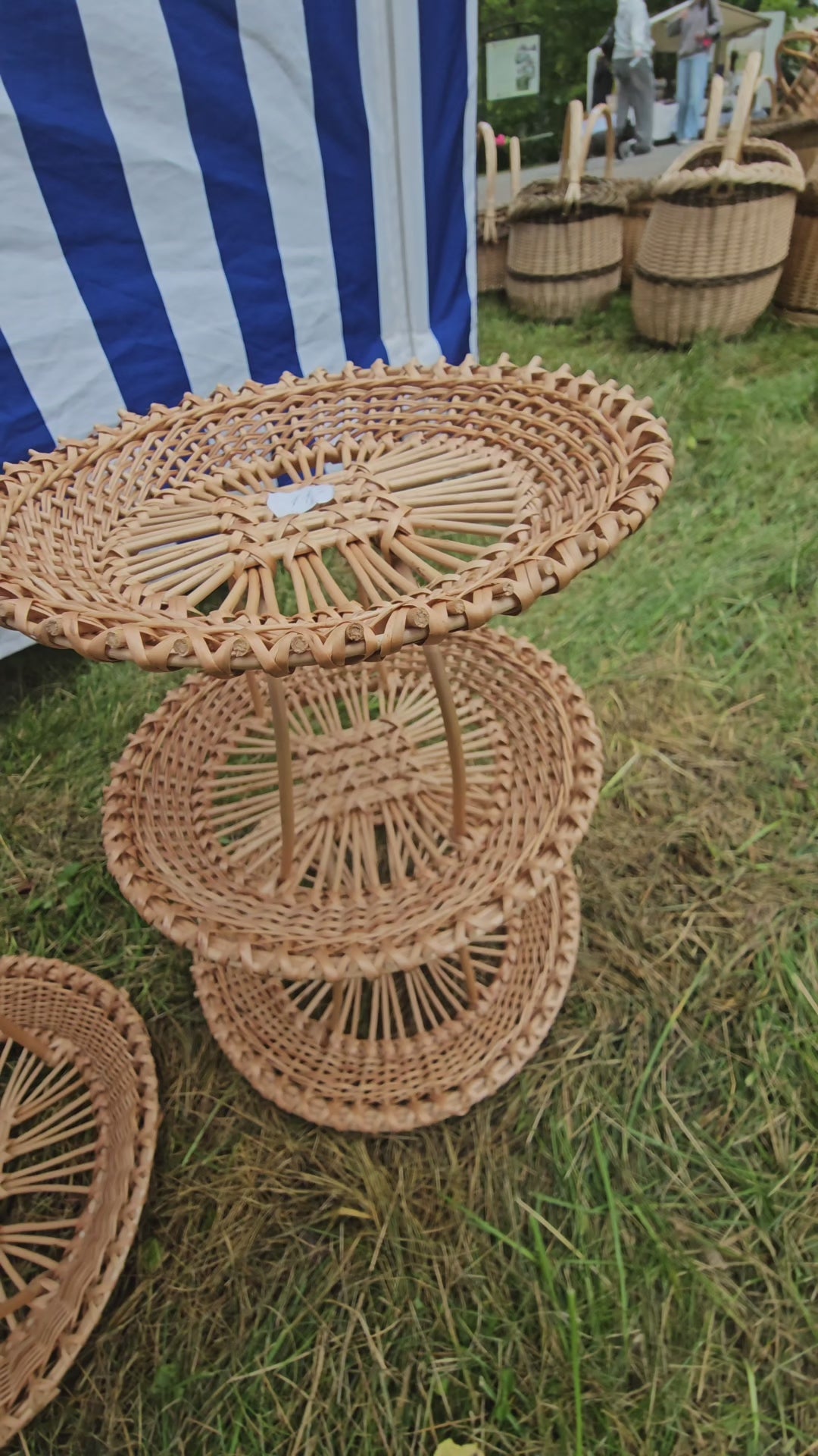 Handwoven Three-Tier Display Stand