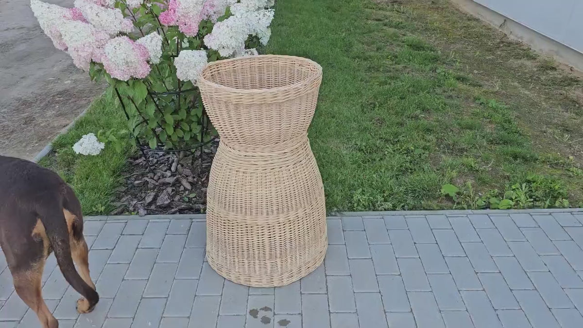Tall Wicker Display Basket — product video