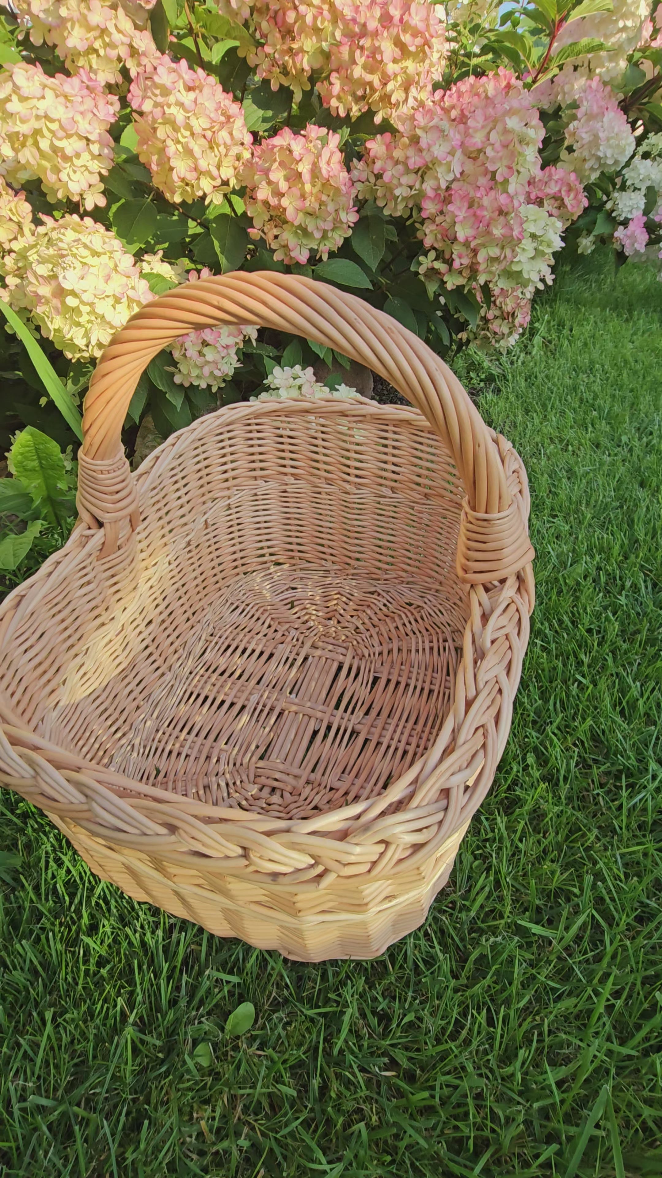 Handmade Willow Basket with Handle