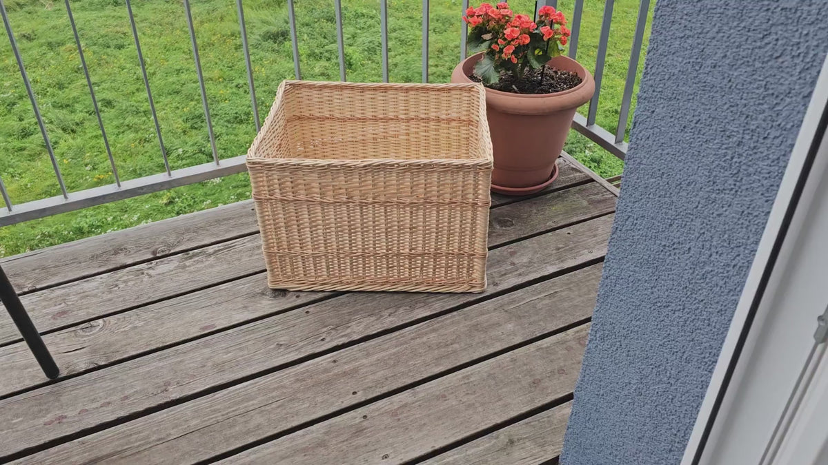 Rectangular Willow Storage Basket — product video