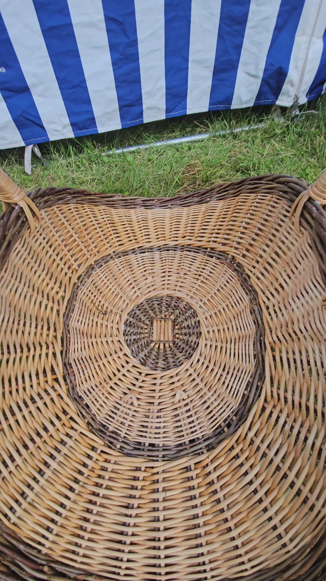 Wicker Flower Basket with Two Arched Handles