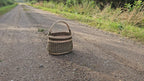 Wicker Basket with Handle & Braided Rim