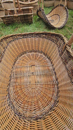 Extra Large Rustic Wicker Basket with Braided Rim