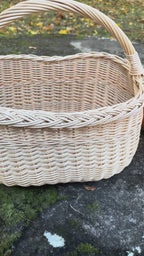Small Oval Wicker Basket with Braided Rim