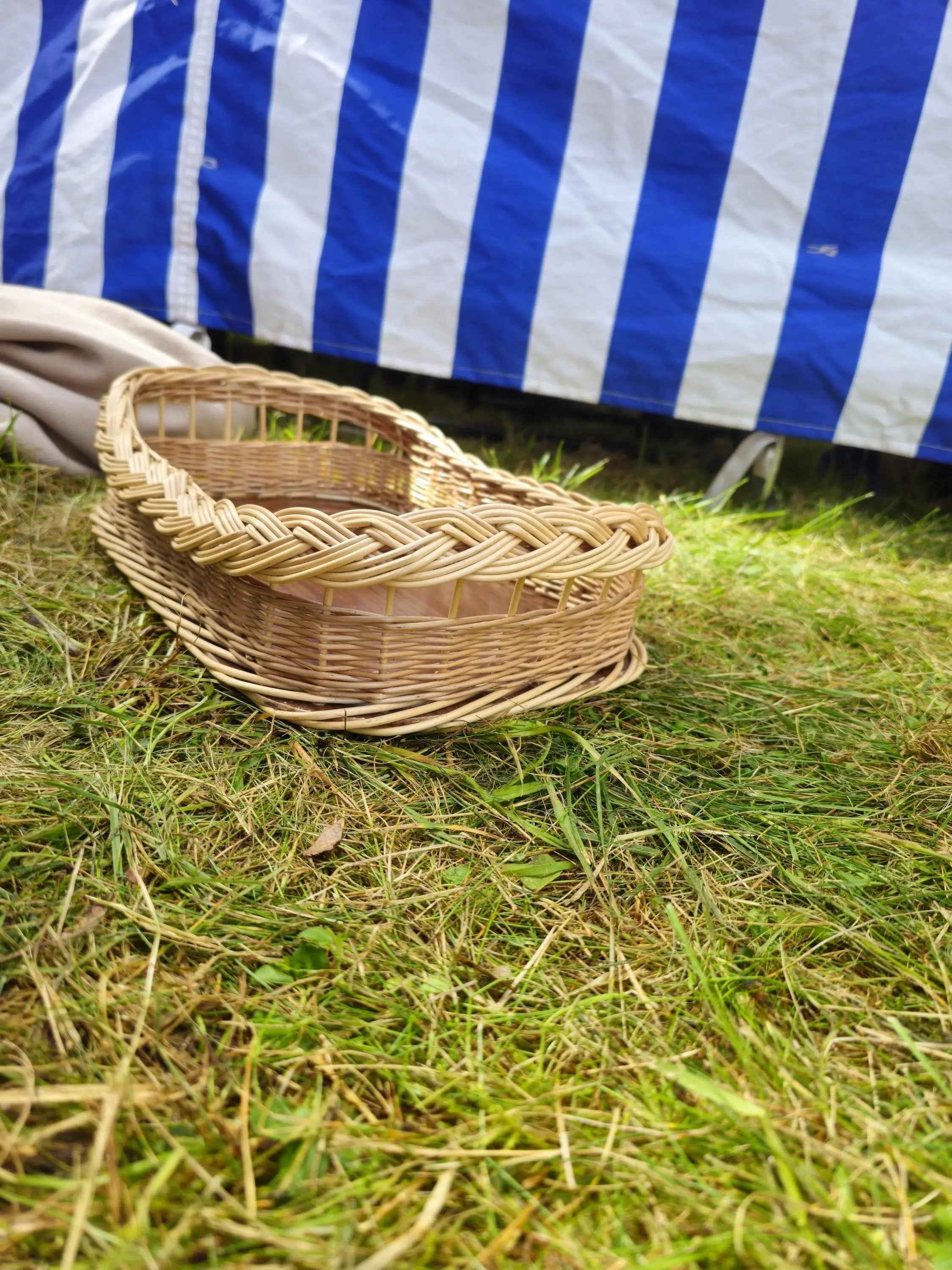Willow Serving Tray — wicker tray, view 3