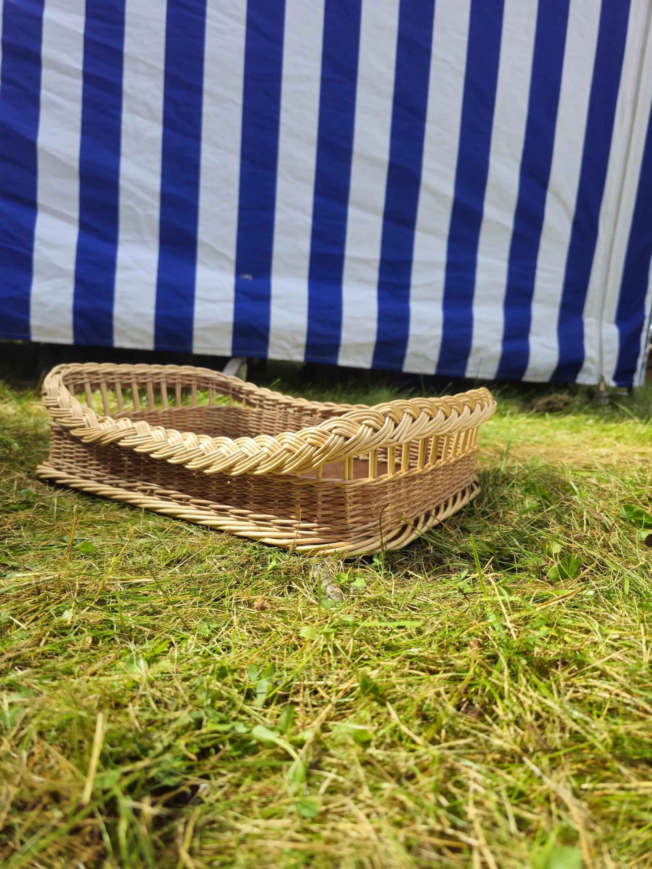 Willow Serving Tray — wicker tray, view 5