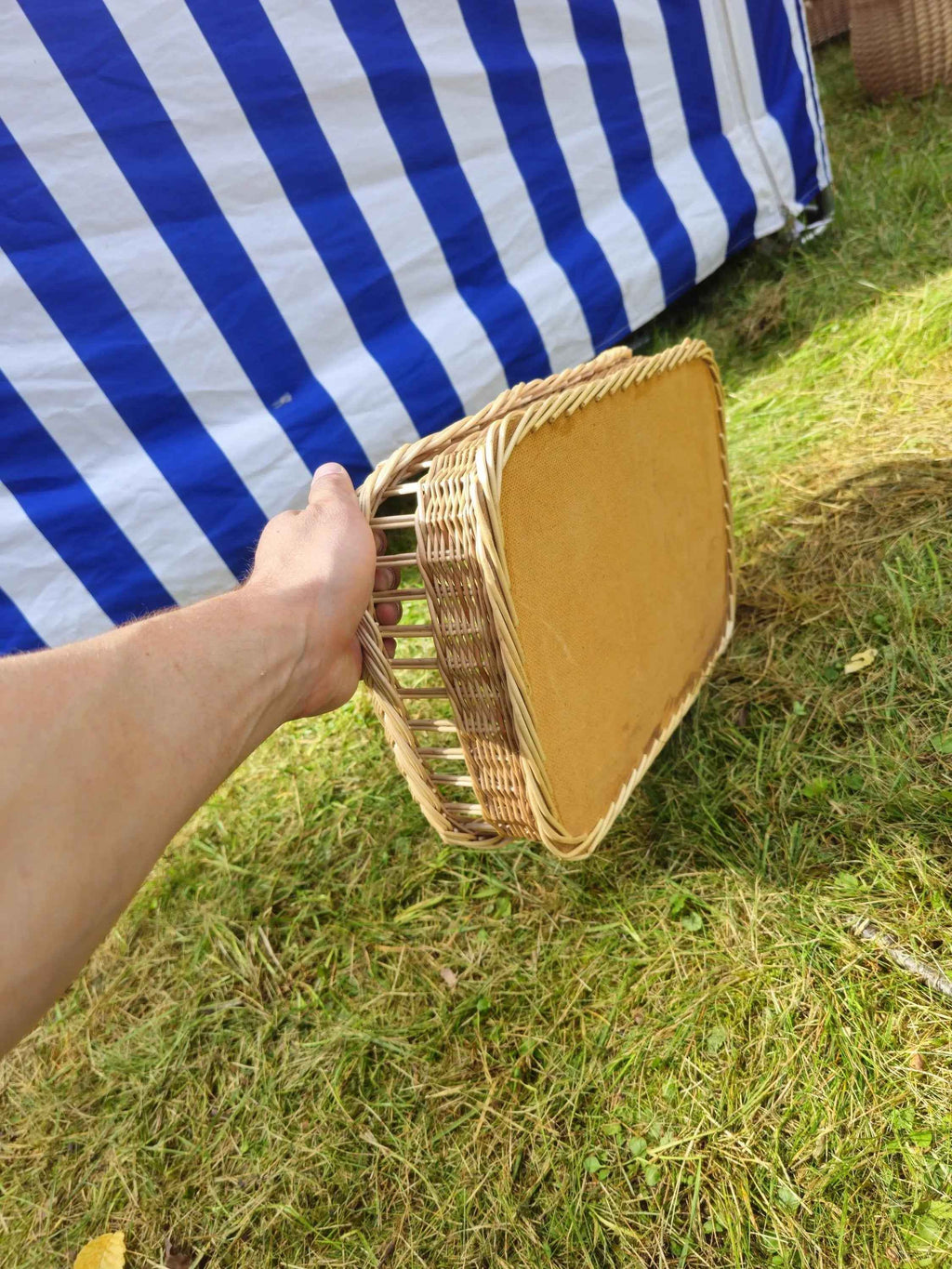Willow Serving Tray — wicker tray, view 6