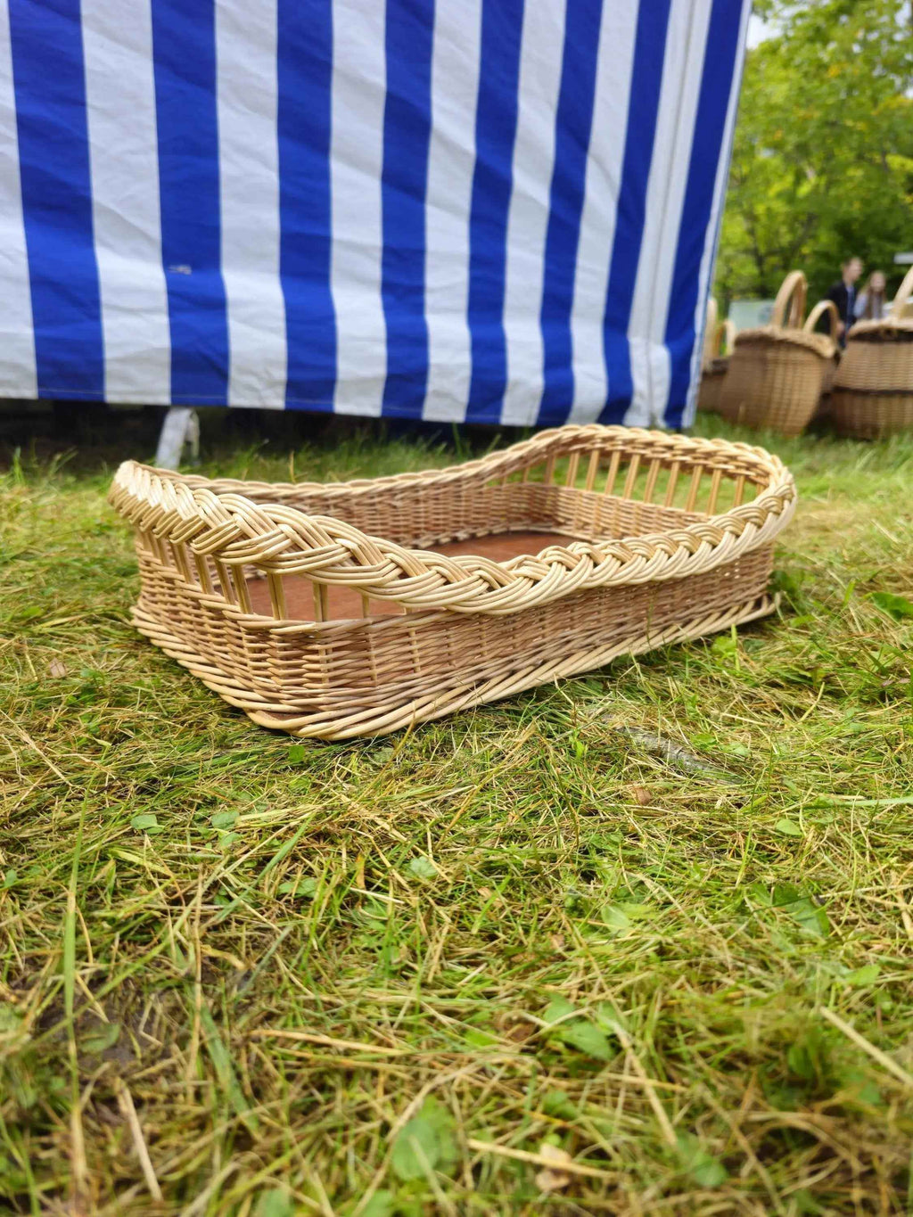 Willow Serving Tray — wicker tray, view 7