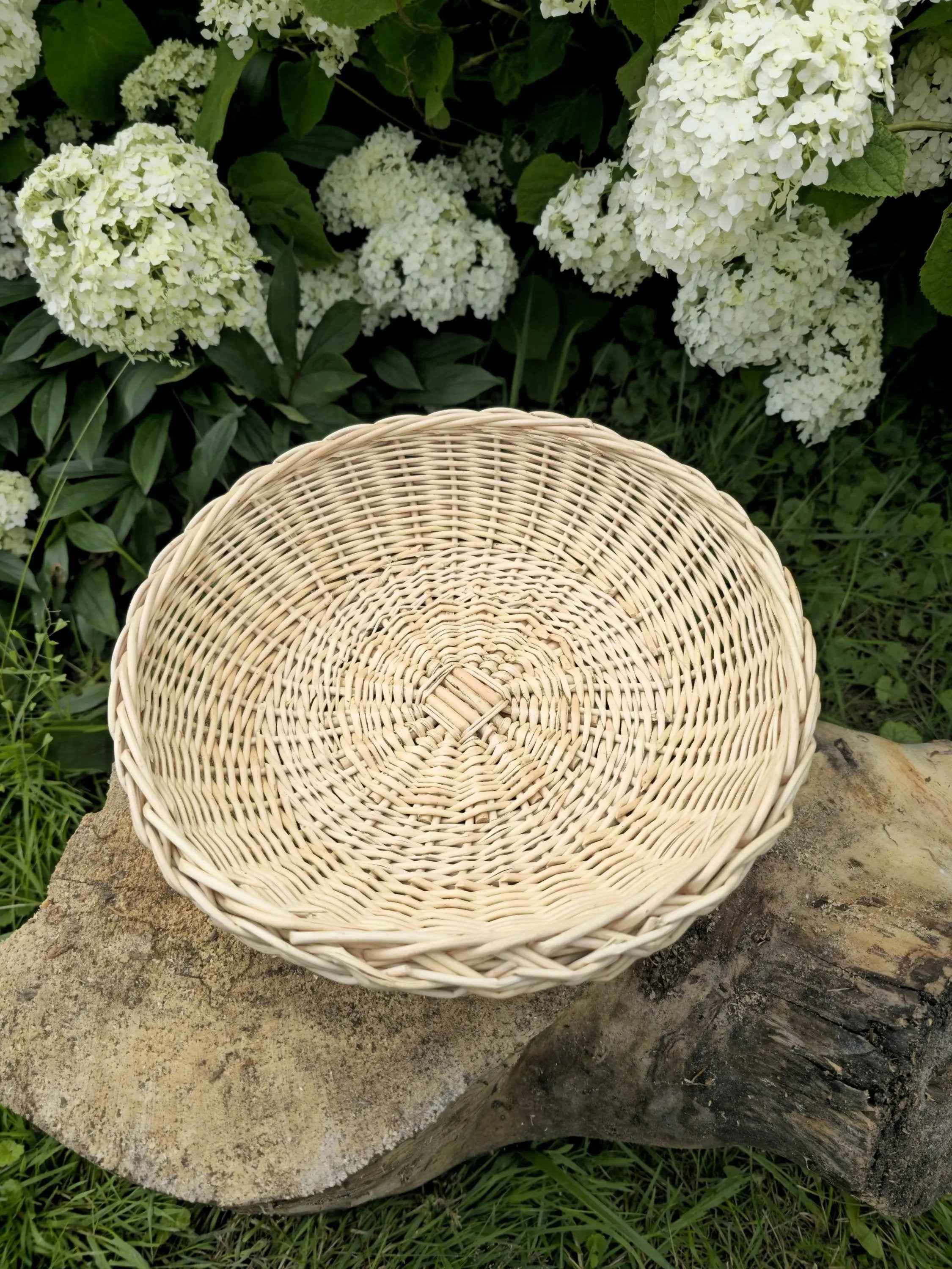 Wicker Bread Plate in Gold — handmade wicker plate