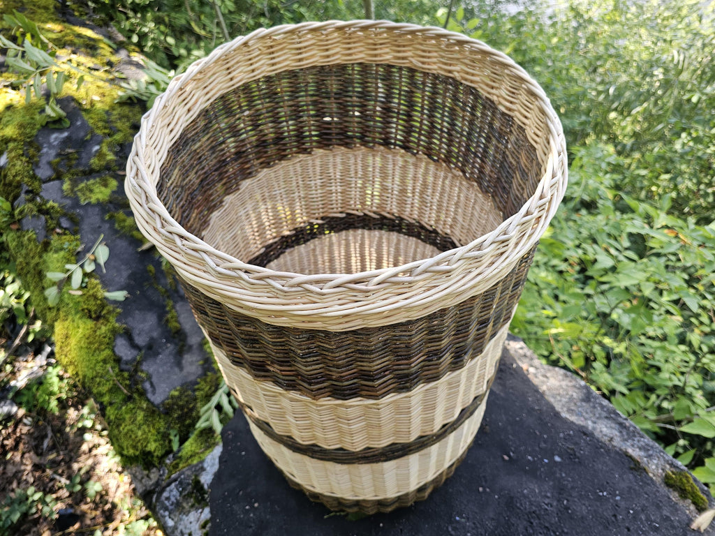 Tall Wicker Laundry Hamper / Bottle Bin — wicker basket, view 16