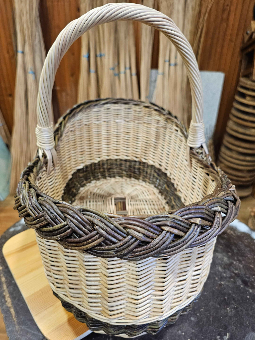 Wicker basket 041r - NaturelyWoven wicker - handmade