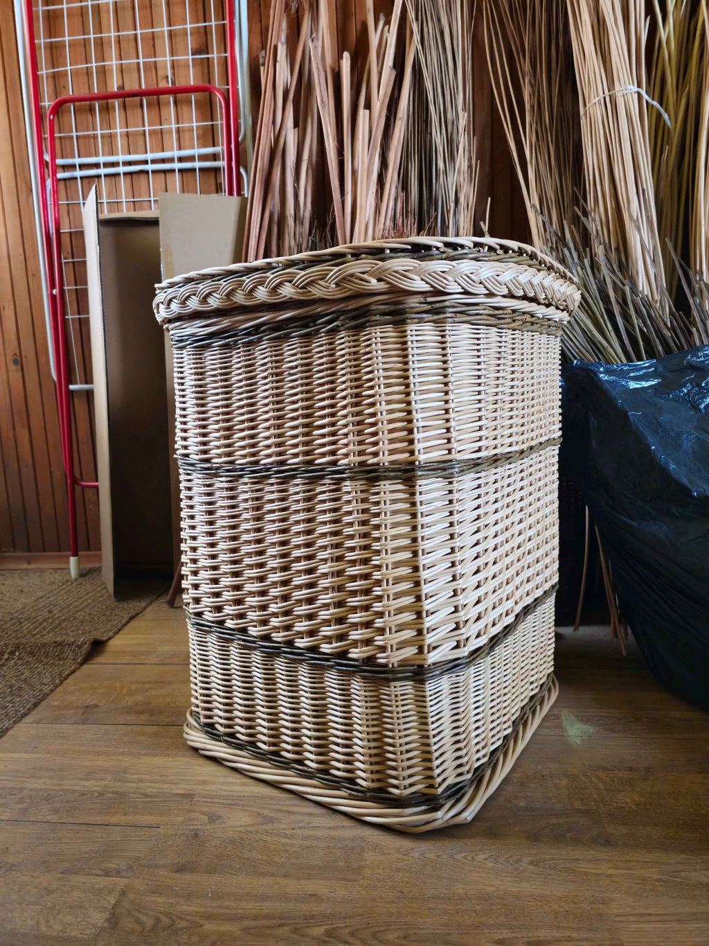 Wicker laundry basket 035r - NaturelyWoven wicker - handmade