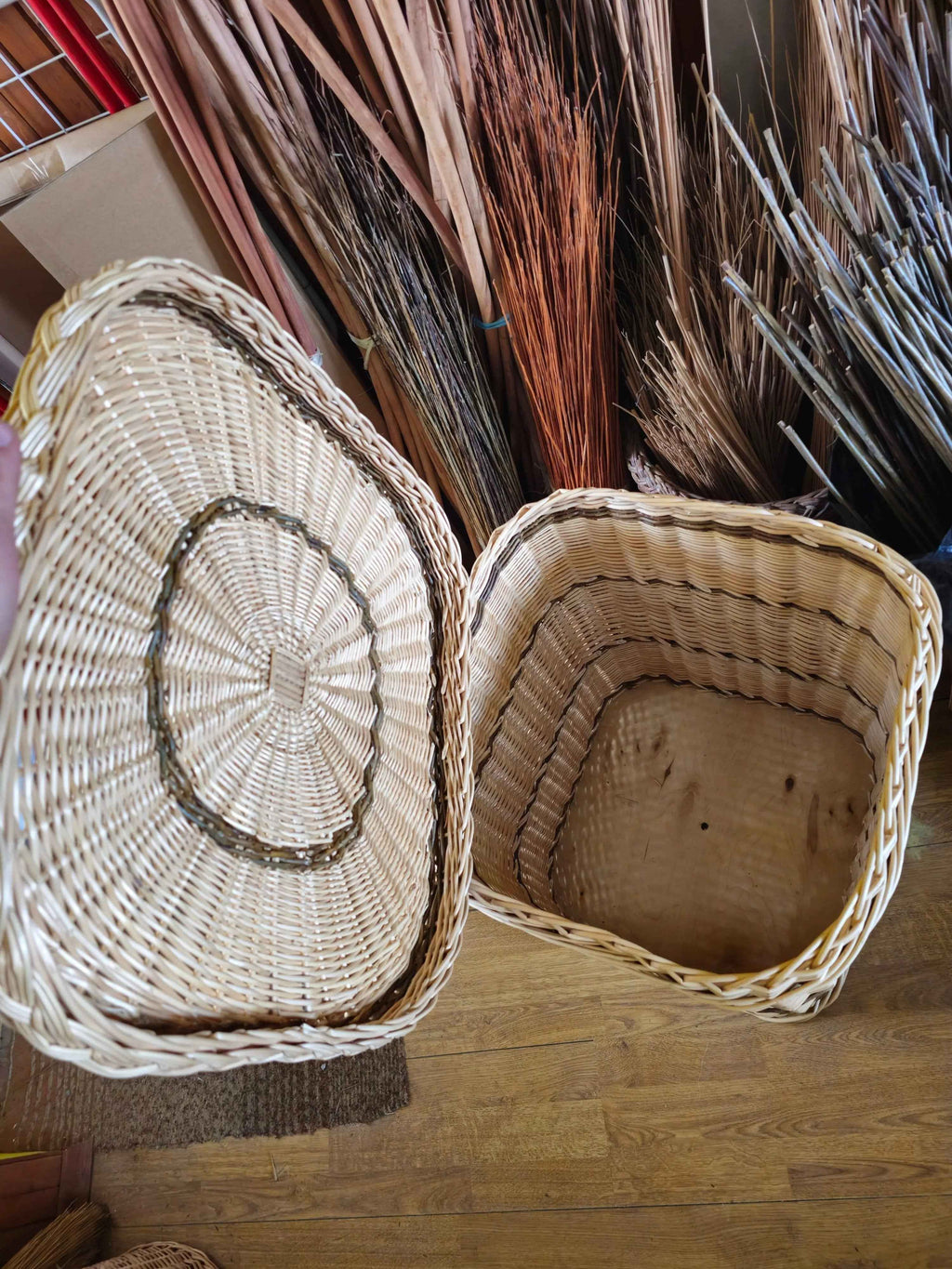 Wicker laundry basket 035r - NaturelyWoven wicker - handmade