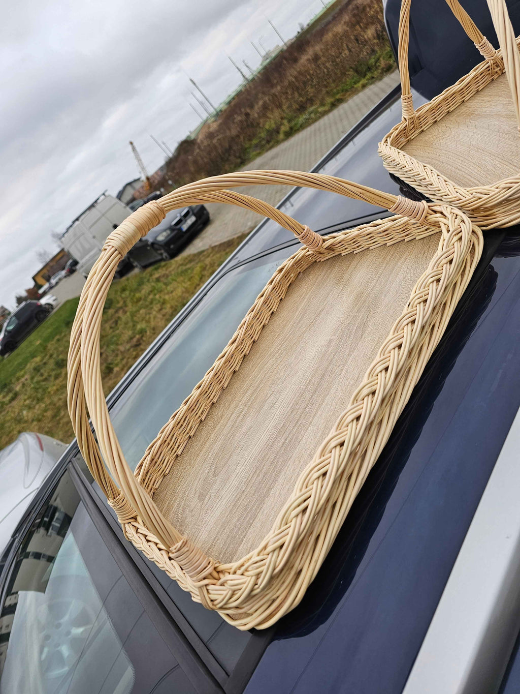 Wicker serving tray 002b - NaturelyWoven wicker - handmade