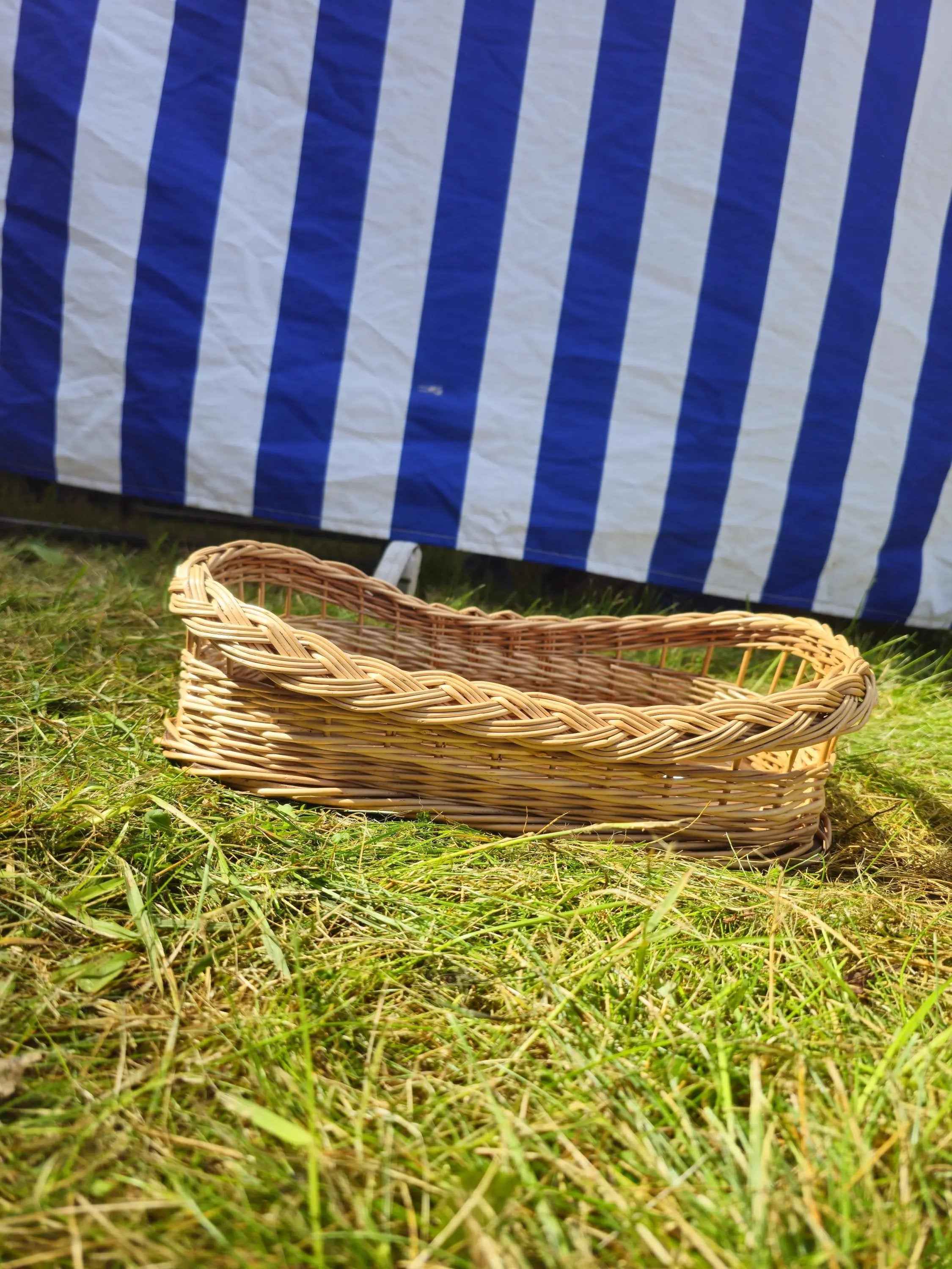 Rustic Wicker Serving Tray — wicker tray, view 3