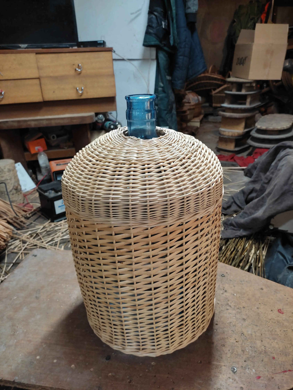 Wicker water bottle cover 008b - NaturelyWoven wicker - handmade